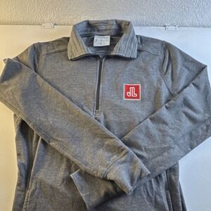 J. America Mens Gray 1/4 Zip Pullover Collared Long Sleeve Activewear Size L
